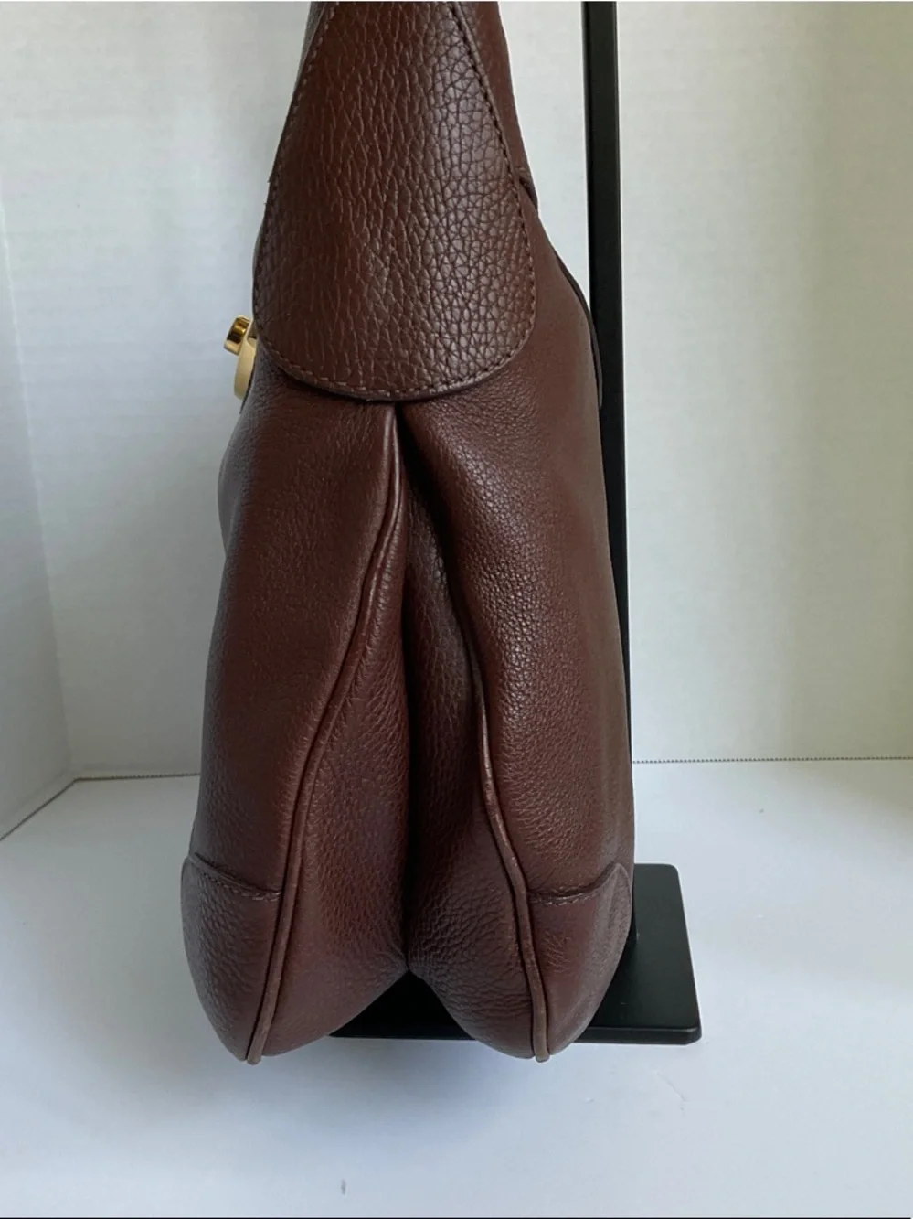 Prada Chocolate Brown Pebbled Leather Hobo with Gold Hardware - Picture 3 of 10